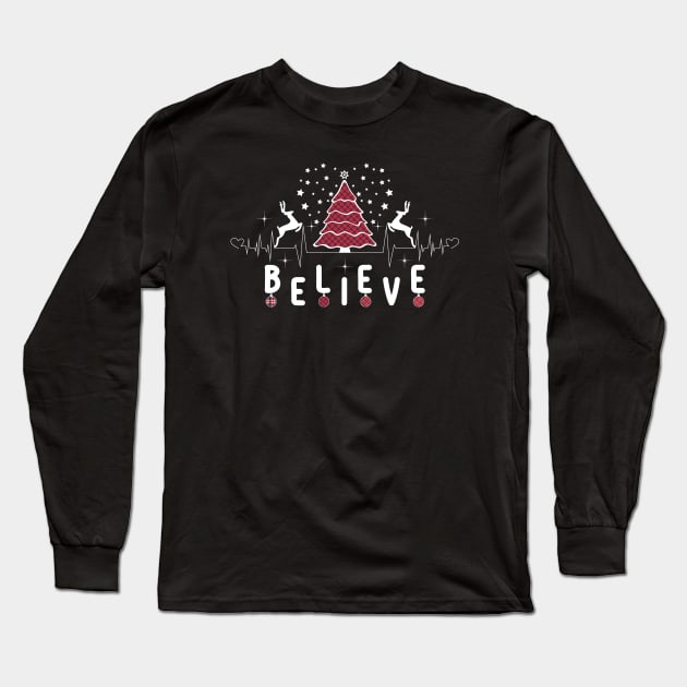 Heart Believe-Unisex Christmas T-Shirts-Christmas t-shirts funny Long Sleeve T-Shirt by GoodyBroCrafts